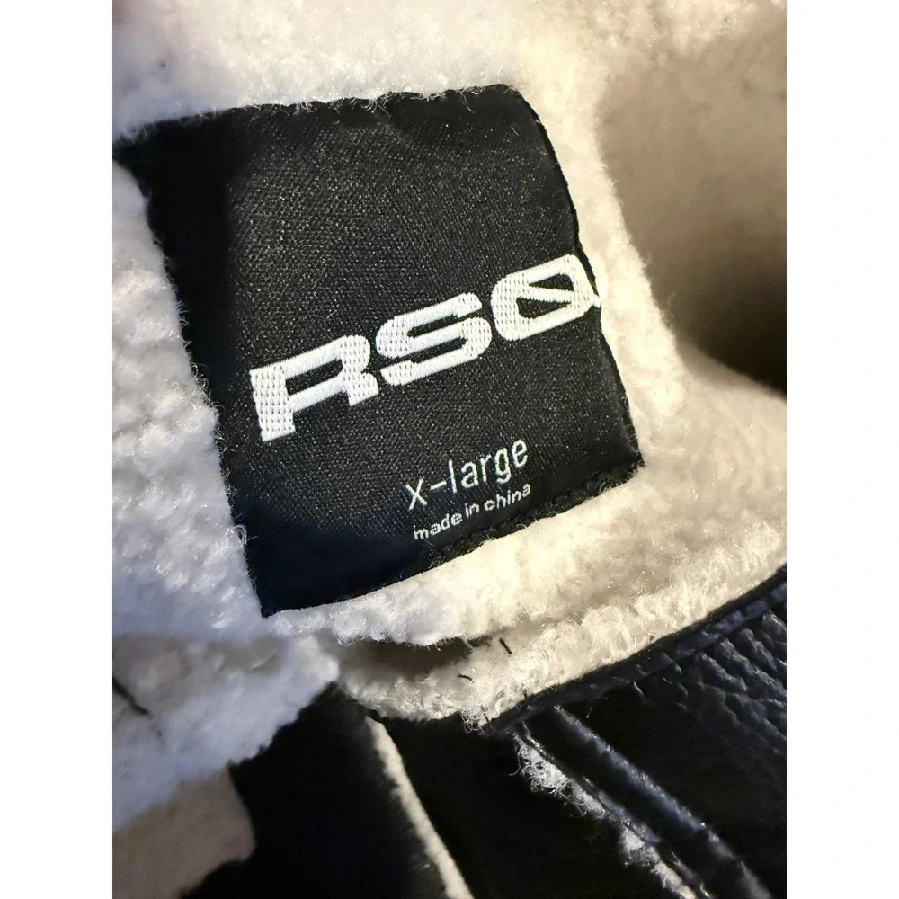 RSQ XL Teen Girl Black Faux Leather Sherpa‎ Lined Aviator Jacket